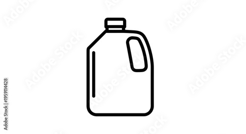 Simple Line Icon of a Plastic Gallon Jug with Handle