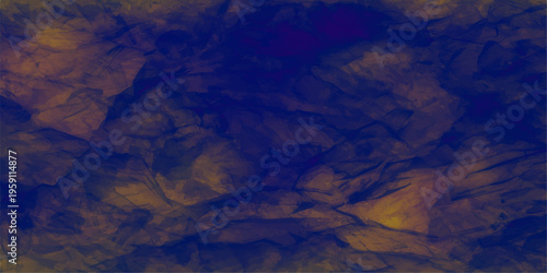 Abstract dark abstract backdrop of the crumpled cloth, featuring a textured and dark blue and yellow backdrop. Evokes a sense of mystery, suitable for various design applications.
