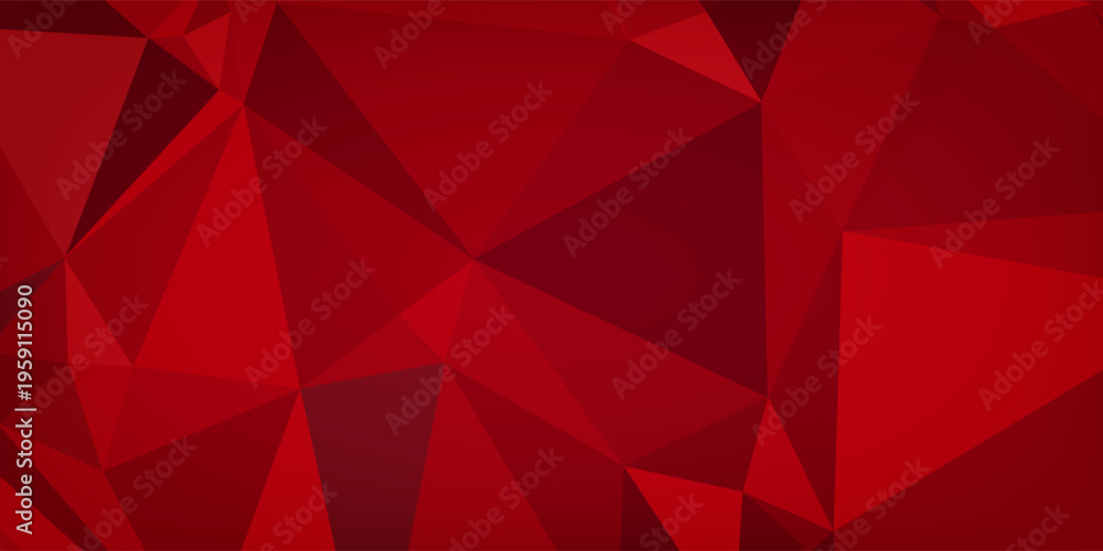 Obraz premium Abstract Red Geometric Background with Polygonal Triangle Pattern. Modern creative trendy design in vector illustration
