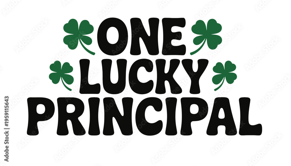 Fototapeta premium A lucky principal icon with four-leaf clovers for St Patrick's Day