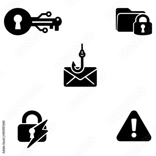 Digital Key Encryption Security Icon Set
Minimalist 2px stroke vector icons for digital key encryption, cybersecurity, and data protection.

