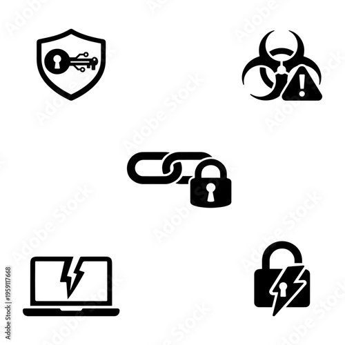 Shield Keyhole Secure Access Icon Set
Minimalist 2px stroke vector icons for shield security, keyhole access, and data protection.
