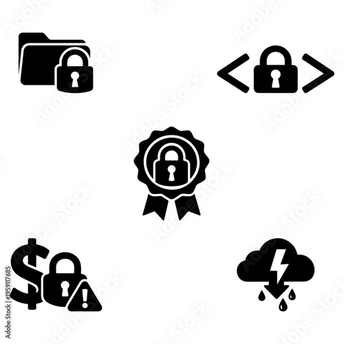 Certified Security and Compliance Badge Icons
Professional 2px stroke vector icons for security certification, compliance badges, and data safety.
