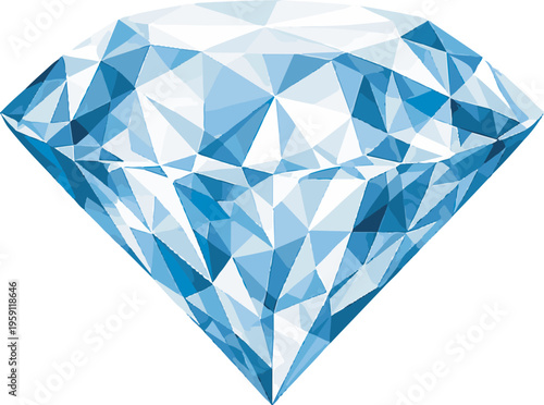 diamond with low poly art, eps 10 illustration