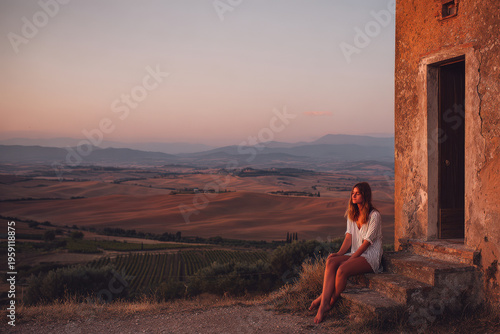 joyful dog hiking in majestic mountains with its owner spirit of adventure