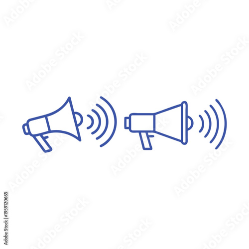 Megaphone with Sound Waves