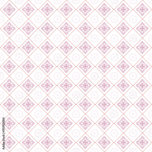 Soft Pink Floral Diamond Seamless Pattern Background