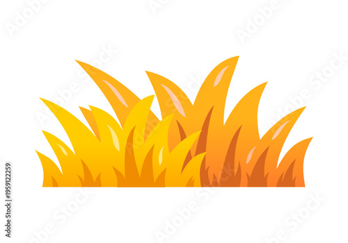 Orange and yellow bush grass autumn icon vector design