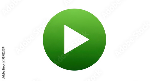 Free Download A vibrant green play button icon on a white background isolated on transparent background - GFXLoad