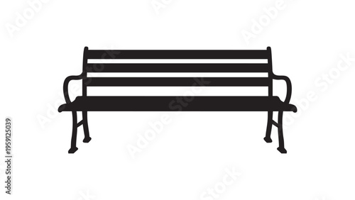 Park bench silhouette vector flat illustration design. 