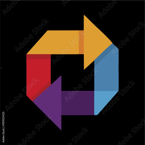 Colorful Arrows Forming a Continuous Loop on a Black Background. Free Download Colorful Arrows Forming a Continuous Loop on a Black Background. - GFXLoad