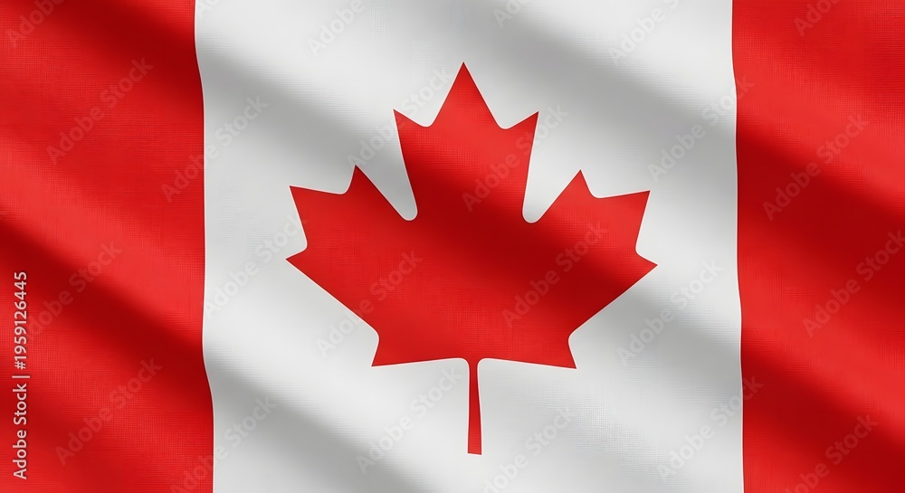 Obraz premium The national flag of canada with a red maple leaf