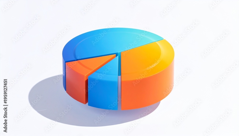 Obraz premium 3D Pie Chart: Pastel Segments with Breakdown