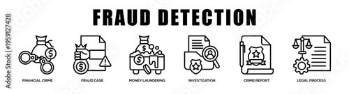 Fraud Detection web banner icon illustration concept