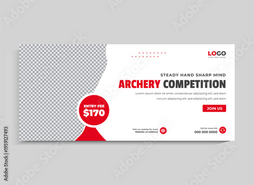 Archery Competition Social Media Facebook Cover Banner Template