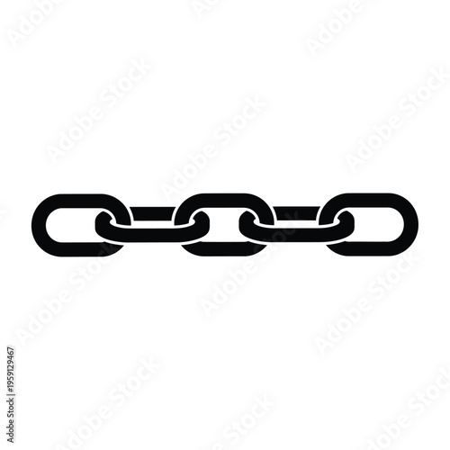 Black chain links on white background symbol