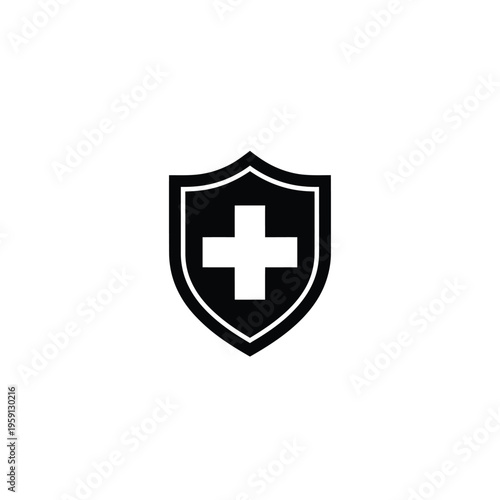 Free Download Black shield with white cross on black background - GFXLoad
