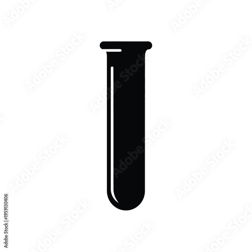 Black silhouette of a test tube testtube science