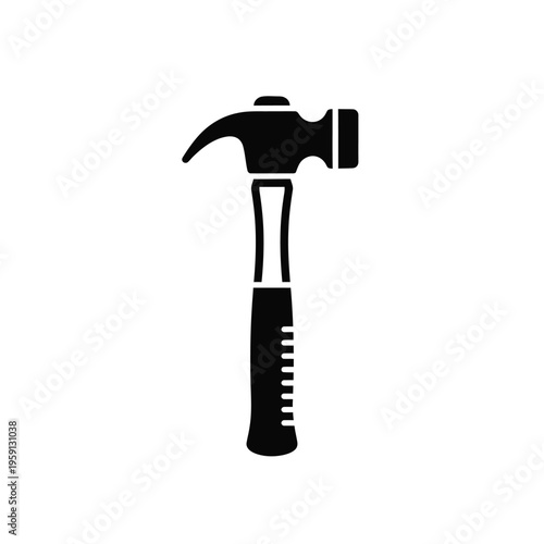 Black hammer silhouette on white background tool