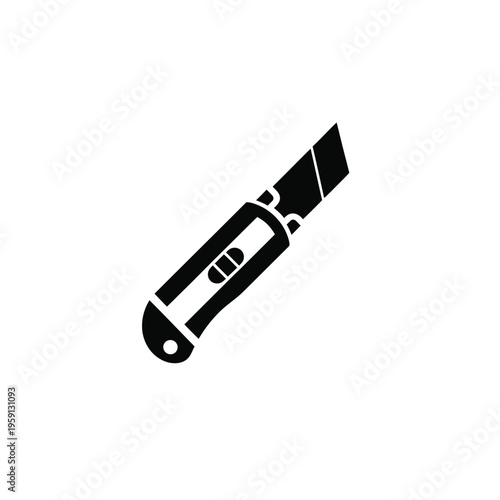 Black and white utility knife with retractable blade