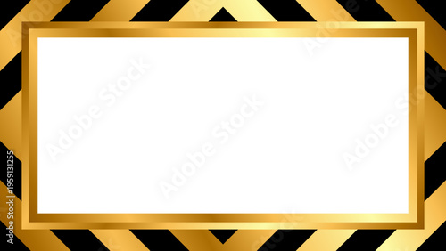 Elegant Golden Geometric Border with a White Blank Space for Text and Design Elements