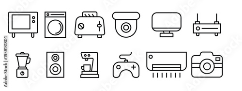 Home Appliances web line icons
