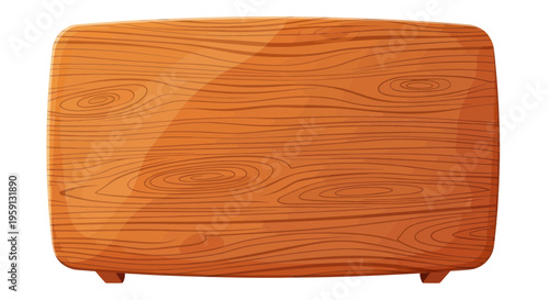 Blank Wooden Sign Board with Wood Grain Texture and Rounded Corners - Copy Space