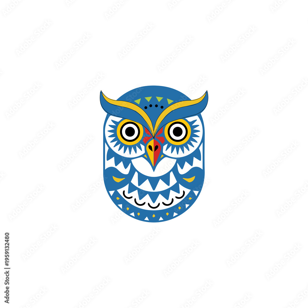 Fototapeta premium Colorful Geometric Owl Vector Illustration