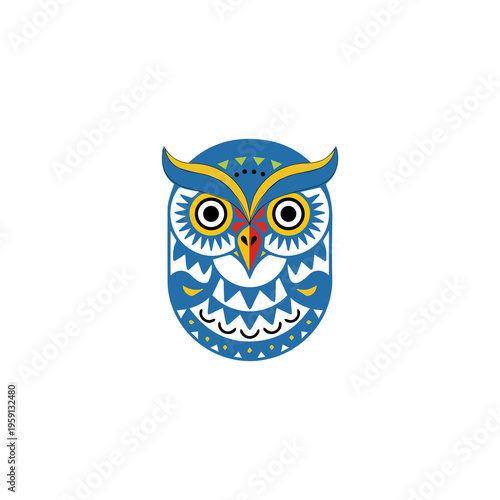 Colorful Geometric Owl Vector Illustration