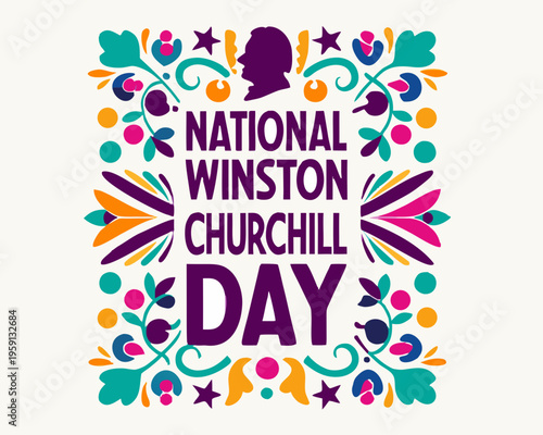 Winston Churchill Portrait Vector Illustration, Famous British Prime Minister Concept Art