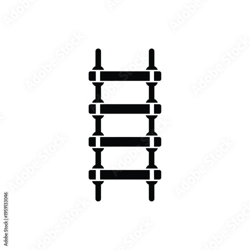 Black and white minimalist ladder symbol