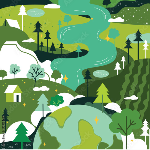 Bild auf Leinwand Protect Our Planet Today for a Sustainable and Thriving Tomorrow