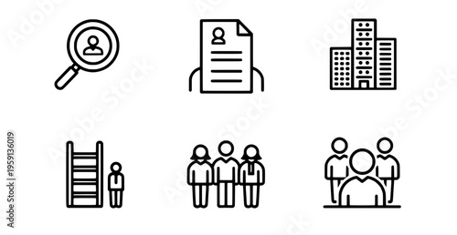 Human resources and recruitment icons