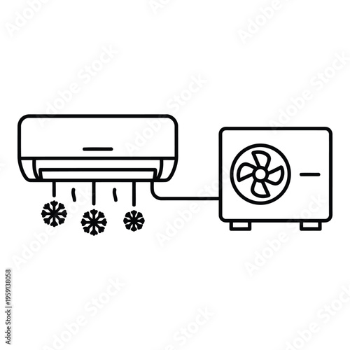 Air Conditioner Indoor and Outdoor Unit.