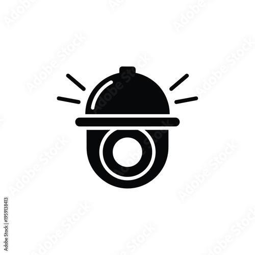 Black and white of a miner helmet with light mining