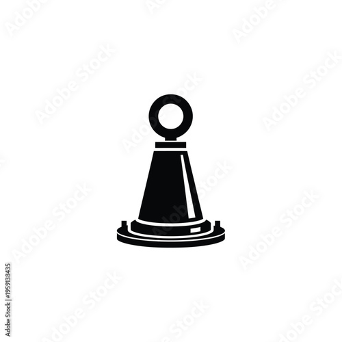 Black and white silhouette of chess pawn isolated on white background