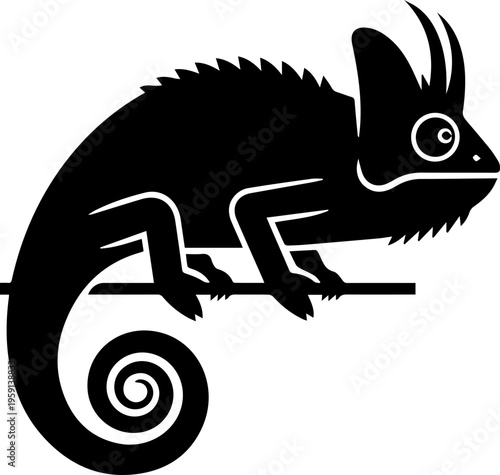 chameleon cartoon isolated on white background