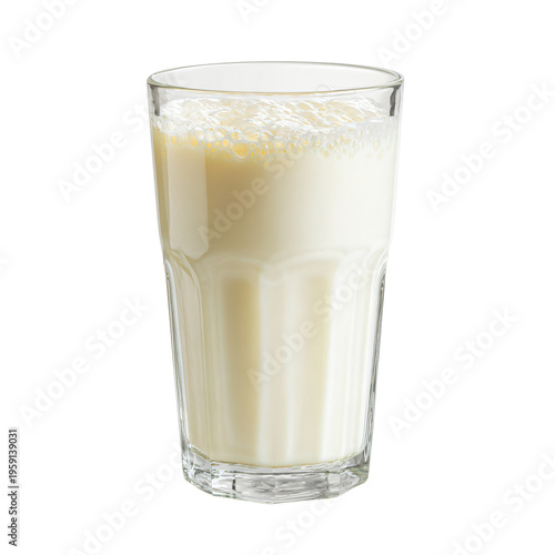 Glass of Milk on White Background: Nutritious Beverage for Nutritionists & Food Bloggers