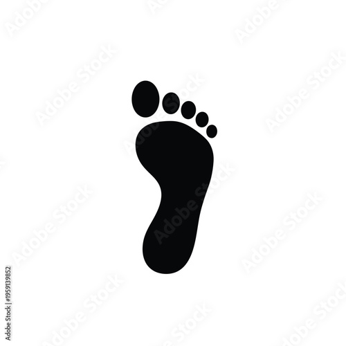 Simple black footprint on a white background
