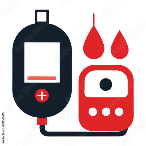 Silhouette of a blood glucose meter 