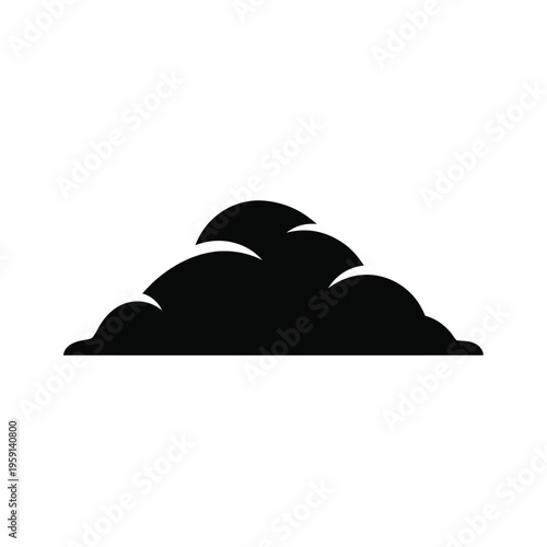 Black silhouette of a pile of dirt or rubble on a white background