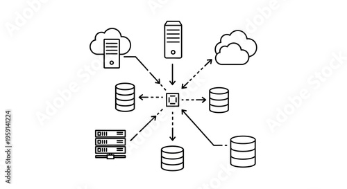 Centralized data processing system with cloud and database connections