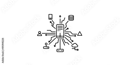 Centralized data processing hub connecting diverse digital devices and services