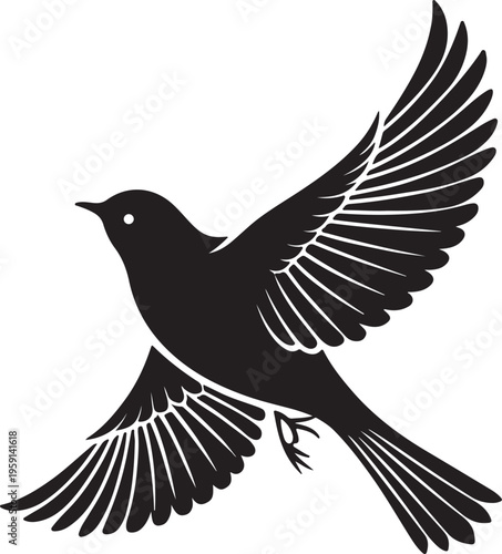 Flying Bird Wings Spread Silhouette