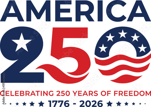America 250 logo celebrating 250 years of freedom from 1776 to 2026