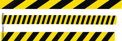 Yellow and black hazard stripes for warning and danger signs, vector illustration, danger tape