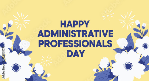 Administrative professionals day vector graphics with floral design