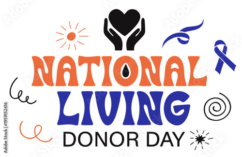 Healthcare and Organ Donation Awareness Vector, National Living Donor Day Design