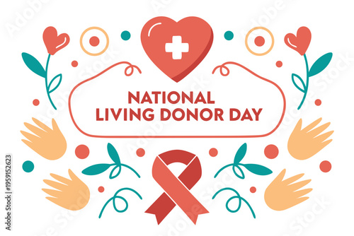 Supporting Organ Donors Vector Illustration, National Living Donor Day Concept