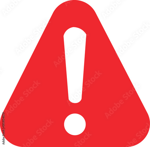 Foto A red 3d exclamation mark icon on a round button serves as a web vector illustra